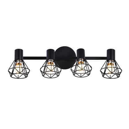 Chandelier with Lampshade, GRACIE, LC365/4BK, Diamond, 4xE14, Black, Metal