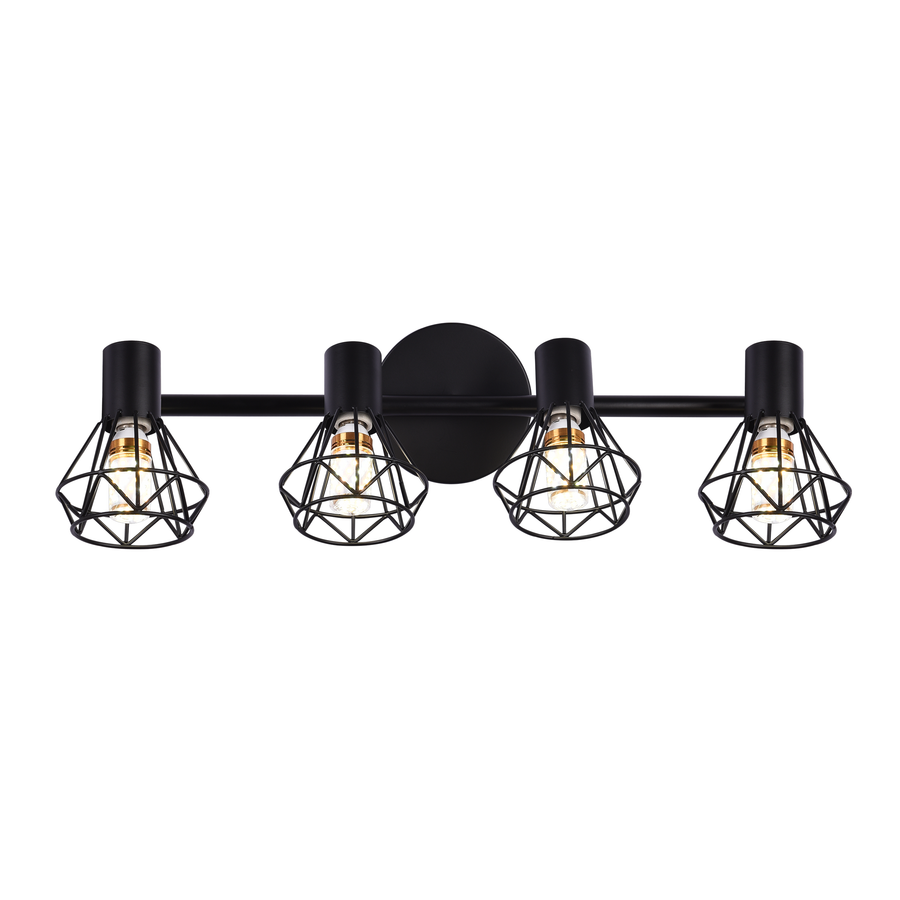 Chandelier with Lampshade, GRACIE, LC365/4BK, Diamond, 4xE14, Black, Metal