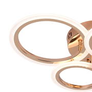 LED chandelier with remote control BETTY 44W, 4 Circles, Cold/Warm/Neutral light, Dimmable, Shiny Gold