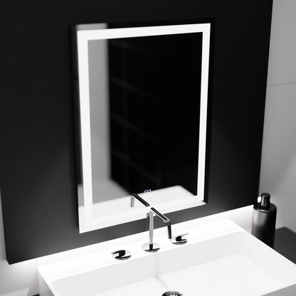 Rectangular LED mirror 60x80cm Frame Basic Touch