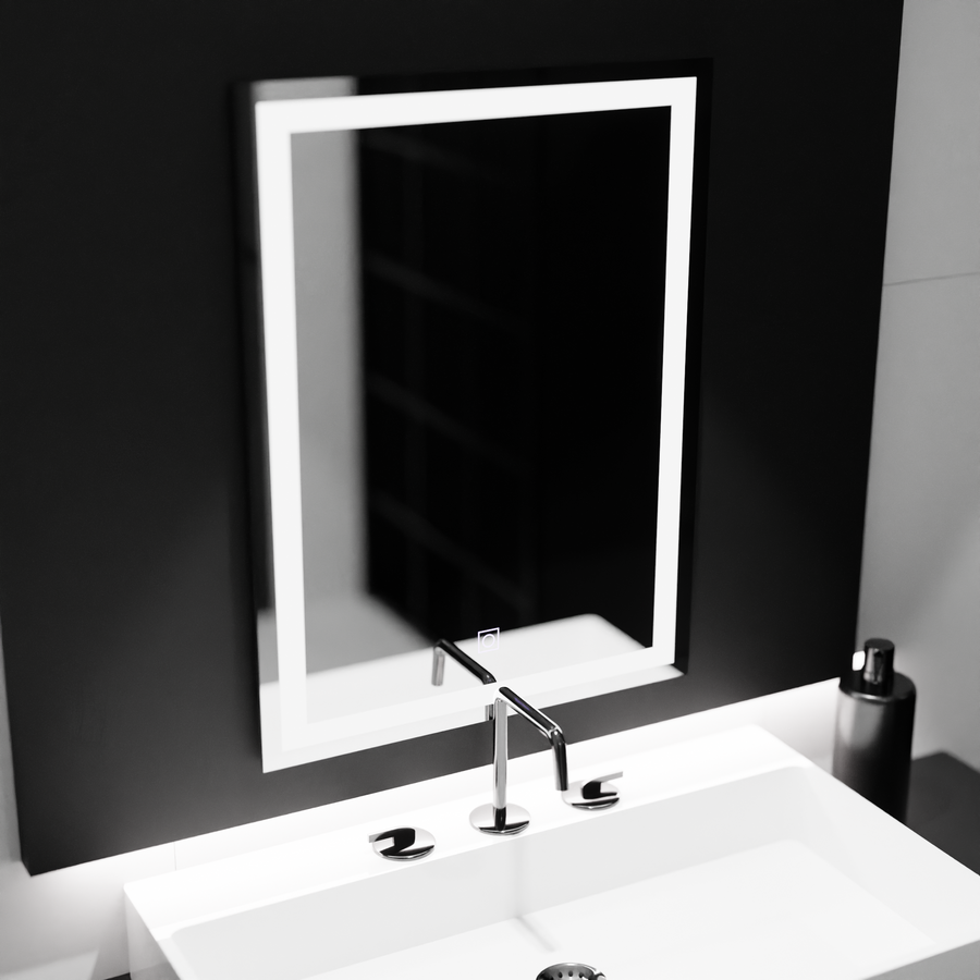 Rectangular LED mirror 60x80cm Frame Basic Touch