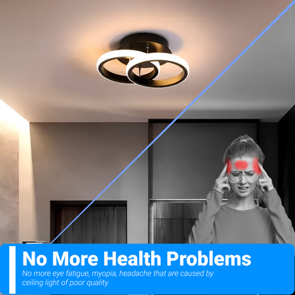 LED Chandelier VERTEX CIRCULA 21W, 2 Circles, Metal Frames, Cold/Warm/Neutral Light 3000K/4000K/6000K, Black, Metal