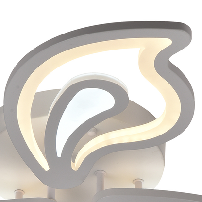 LED chandelier with remote control GLORIOSA 96W, 5 Petals, Cold/Warm/Neutral light, Dimmable, White