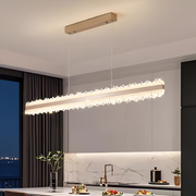 Suspended LED chandelier with remote control NIVALIS 56W, Length 120cm, Cold/Warm/Neutral light, Dimmable, Height Adjustable, Gold