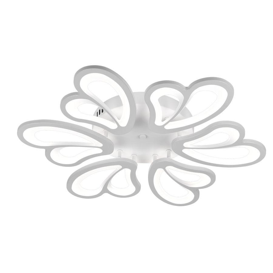 LED Chandelier with Remote Control BLOSSOM, 72W, 6 Petals, Cold/Warm/Neutral Light, Dimmable, White