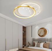 LED Lust with Lunaro Lucenta remote control, 110W, 2 circles, cold/hot/neutral light, unstable, golden