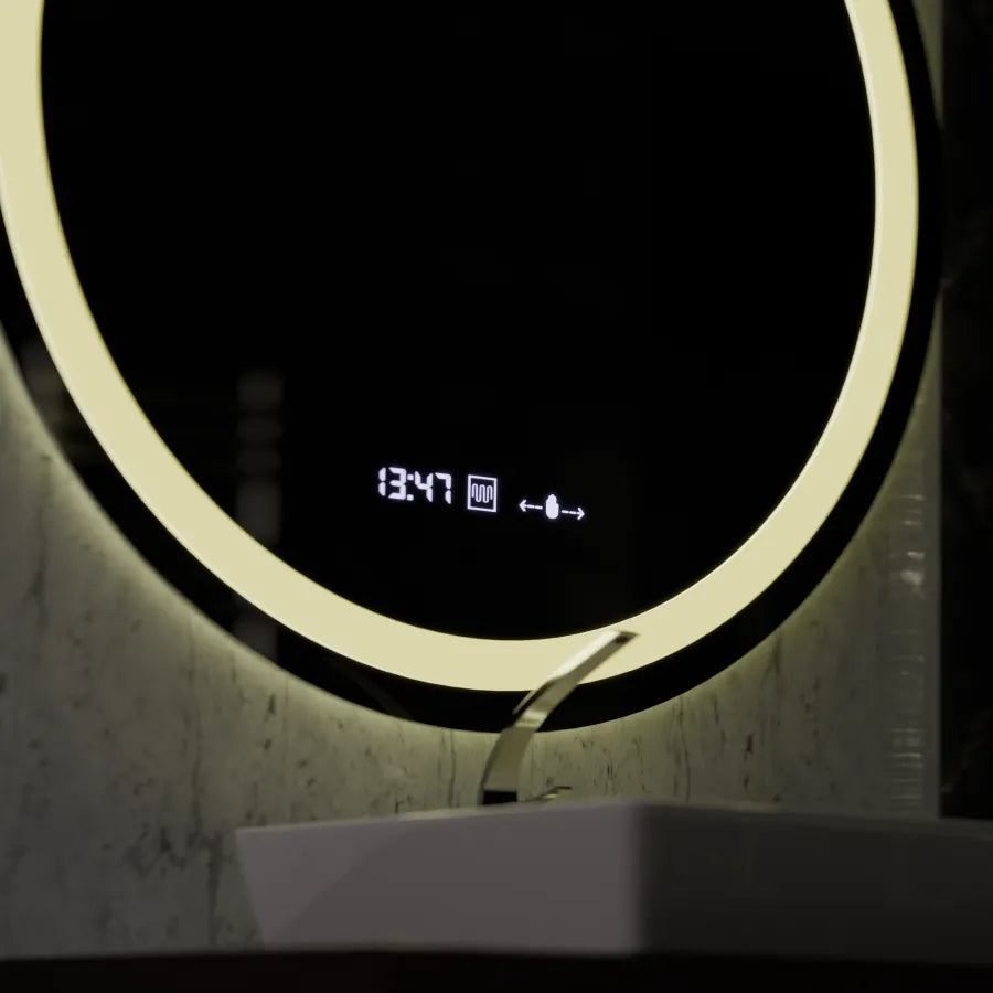 Round LED Mirror 100cm Celeste MotionGlow Marcello Dimable Clock Defrosting System