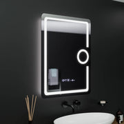 Mirror LED rectangular 60x80cm ECLAT MotionGlow Marcello Defrosting System Thermometer & Clock Cosmetics Dimable