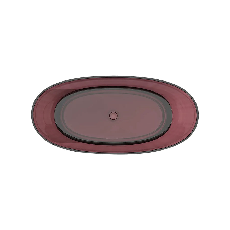 Freestanding bathtub, Oval, Burgundy Red, Resin, 170x78x67cm