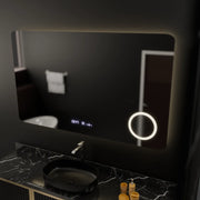 Mirror LED rectangular 100x60cm Celeste MotionGlow Marcello Dismantling Clock Defrosting System Termometer