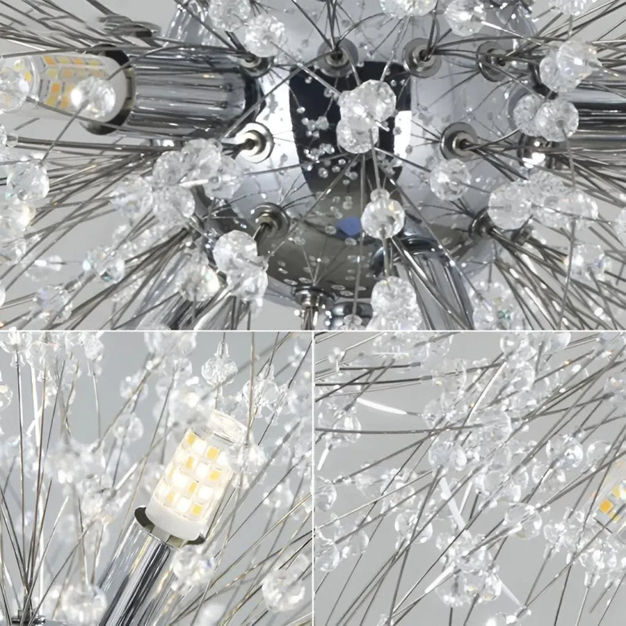 Schönbrunn Crystal Chandelier, 12x G9, Diameter 60cm, Shiny Chrome, Contemporary Elegance