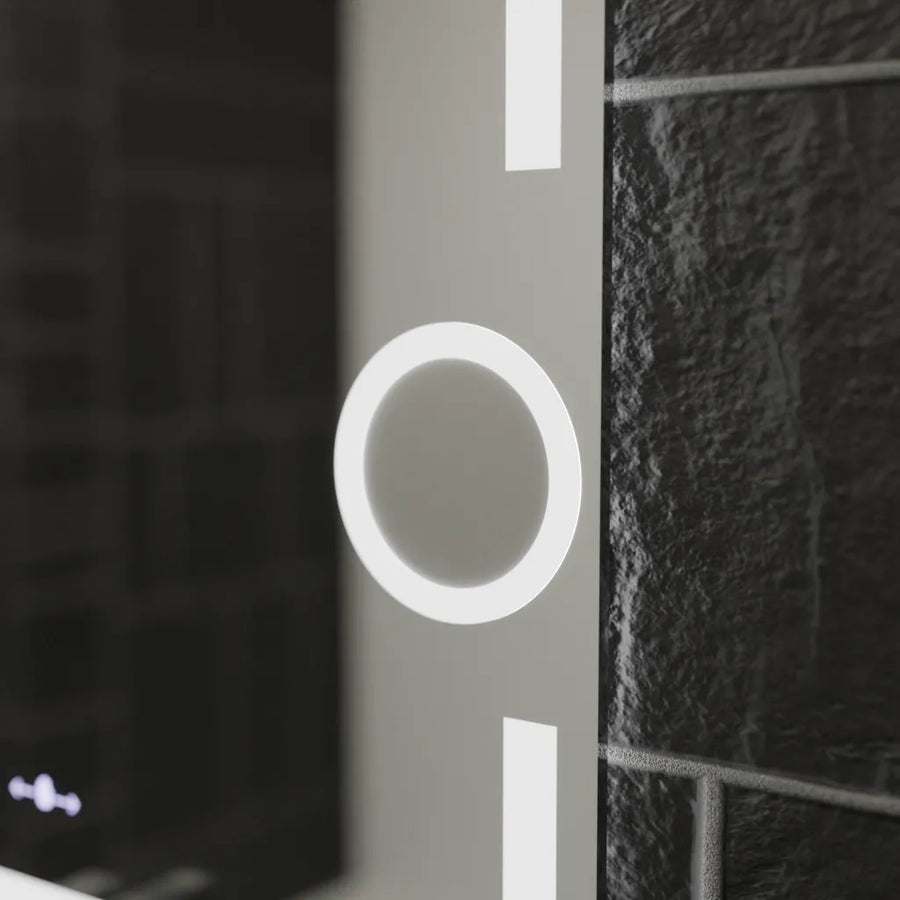 Mirror LED rectangular 80x60cm eclat Motionglow Marcello Clock Defrition System & Wolf thermometer Dimable Cosmetic