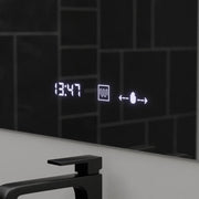 Mirror LED rectangular 120x80cm Absolu MotionGlow Marcello Dismantling Clock & Commensurial Thermometer