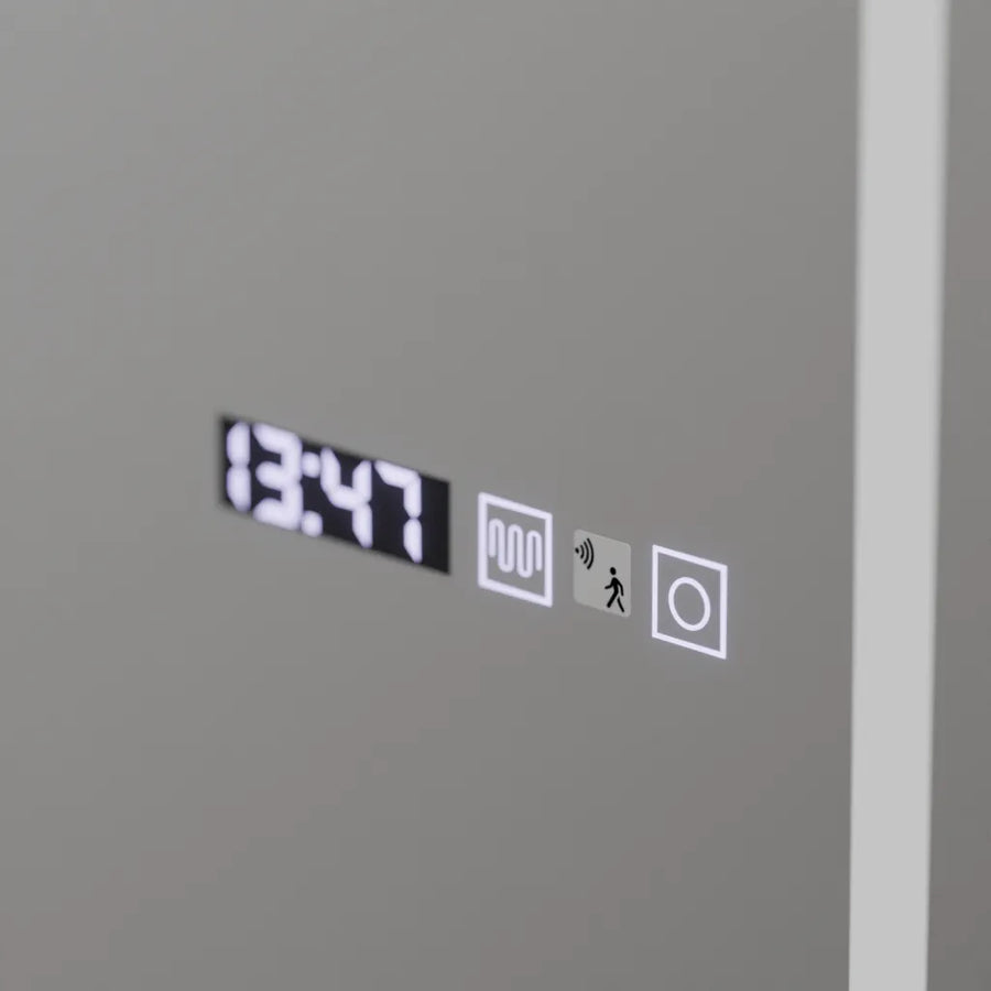 Mirror LED rectangula 60x150cm Bianca Sensor Radar Marcello Clock Defrost & Dimable Thermometer