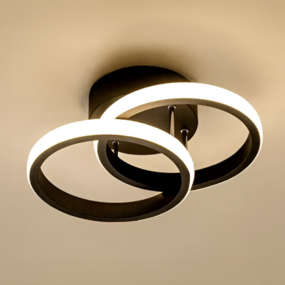 LED Chandelier VERTEX CIRCULA 22W, 2 Circles, Metal Frames, Cold/Warm/Neutral light, Black