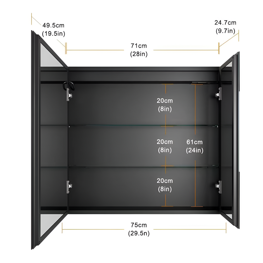 Helena Wardrobe With LED Mirror DBP120 75x70 White
