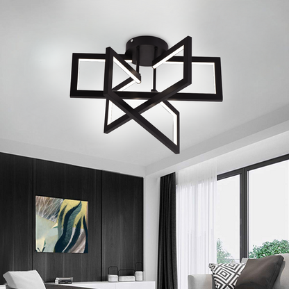 Lustra LED cu telecomanda 73W, 3 Elemente, lumina Rece/Calda/Neutra, Dimabila, Negru, LT750/3BK