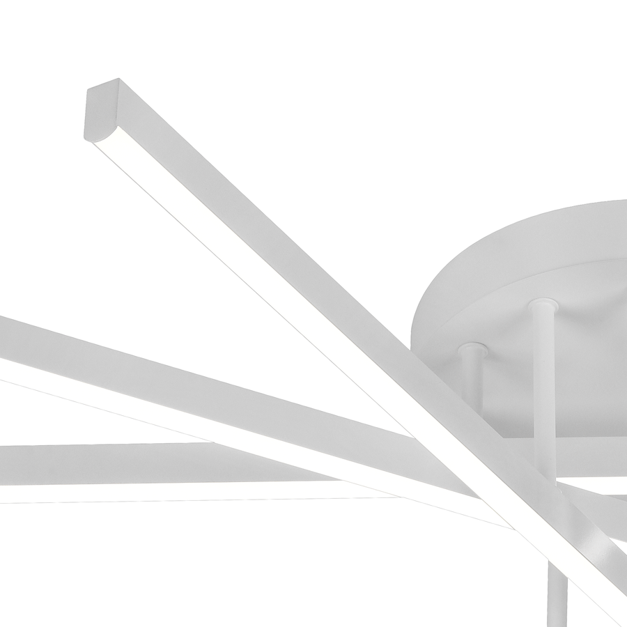 GIO Remote Control LED Chandelier, 65W, 5 Elements, Cold/Cool/Neutral Light, Dimmable, White