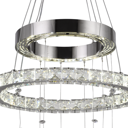 Crystal LED Chandelier with Remote Control Latifah 118W Silver
