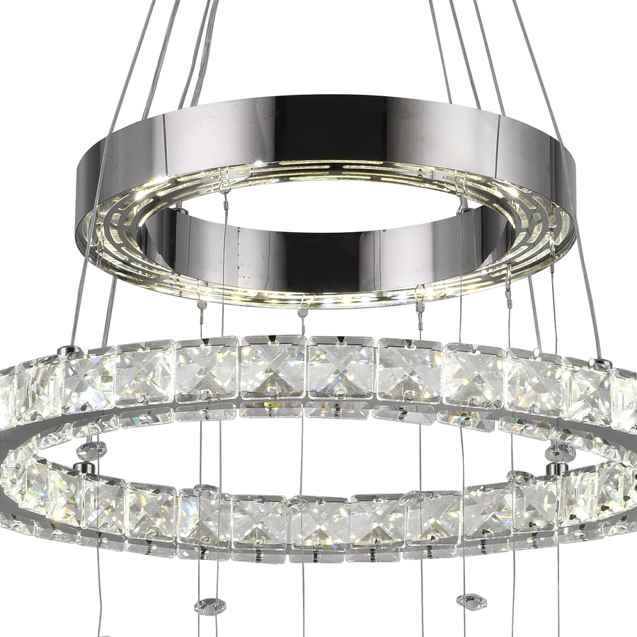 Crystal LED Chandelier with Remote Control Latifah 118W Silver