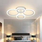 LED chandelier with remote control BETTY 44W, 4 Circles, Cold/Warm/Neutral light, Dimmable, White