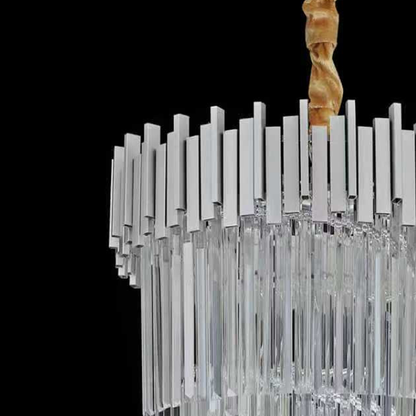 Crystal Chandelier CC110/600x1800, 28xE14, Diameter 60cm, Height 180cm, Chrome and Silver, Adjustable Height, Elegant Design