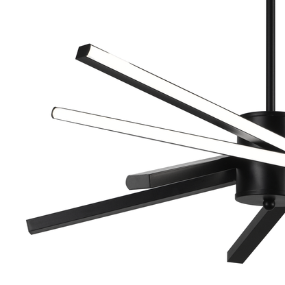 LED Chandelier with Remote Control LT176/5BK, 69W, 5 Elements, Cold/Warm/Neutral Light, Dimmable, Black, Height Adjustable