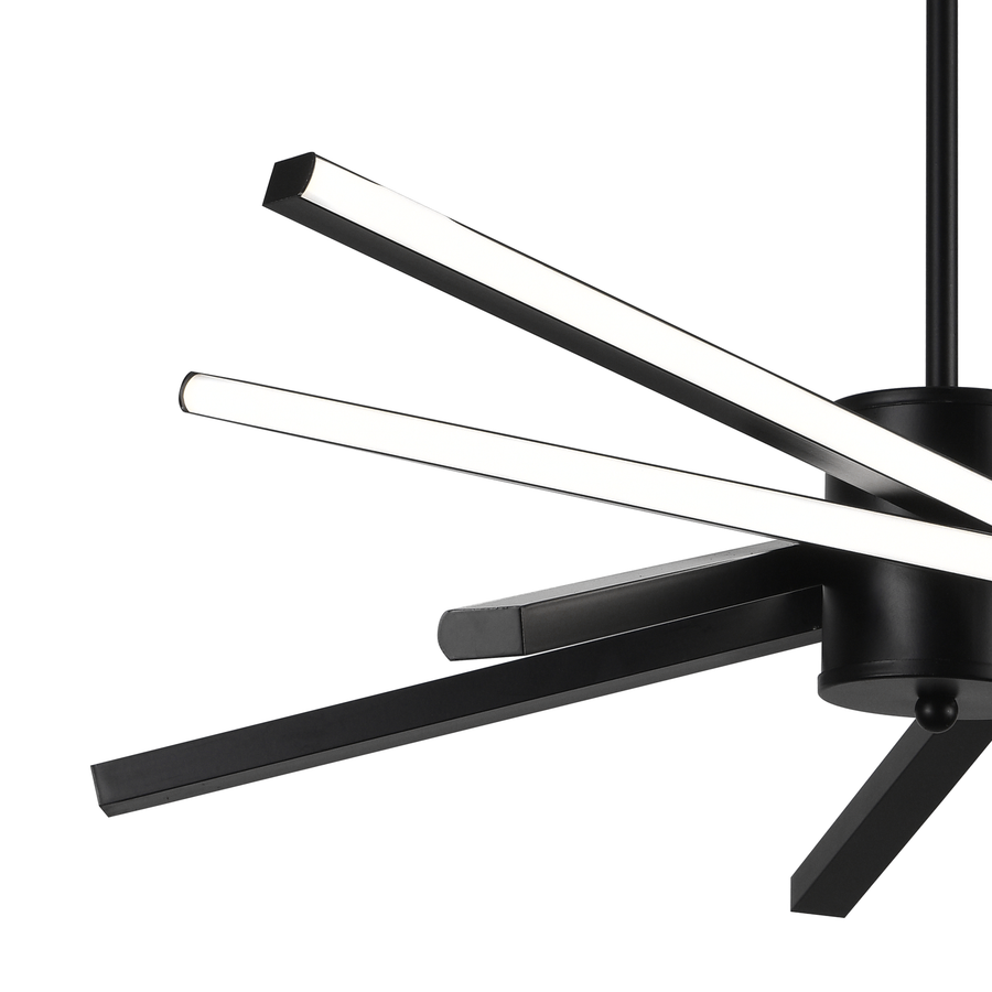 LED Chandelier with Remote Control LT176/5BK, 69W, 5 Elements, Cold/Warm/Neutral Light, Dimmable, Black, Height Adjustable