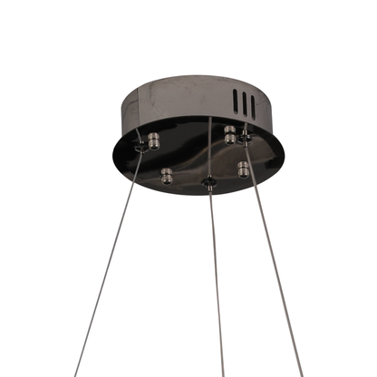 LED Crystal Chandelier 30W, CC370/500CH, Diameter 49cm, Shiny Chrome, Warm Neutral Cold Light 3000K/4000K/6000K Adjustable Height, Metal and Crystal