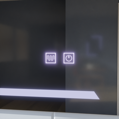 Rectangular LED mirror, 60x80cm, ECLISSA Touch, Demister System, Dimmable