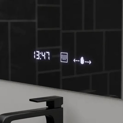 Mirror LED rectangular 100x75cm Absolu Motionglow Marcello Dismantic Clock Defrosting System
