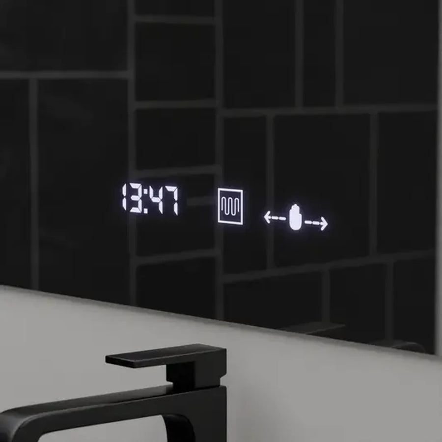 Mirror LED rectangular 100x75cm Absolu Motionglow Marcello Dismantic Clock Defrosting System