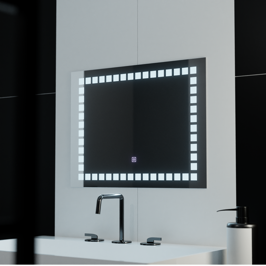 Rectangular LED mirror, 80x60cm, Grid Light Basic Touch Mirrors Korman C Default Title Alessandro Design