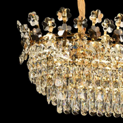 WINDSOR Eleganza Crystal Chandelier 6x E14, Diameter 49cm, Shiny Gold, Adjustable Height
