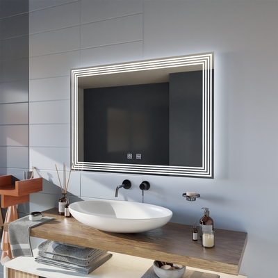 Rectangular LED mirror, Demist, 80x60cm, ADIS Basic Touch