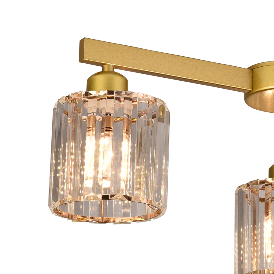 Modern Classic Chandelier LC110/3GD with Crystal, 3x E27, Gold, Metal and Crystal