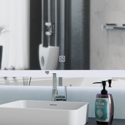 Giga LED mirror, 80x60cm, Silver, Touch, 6000K light