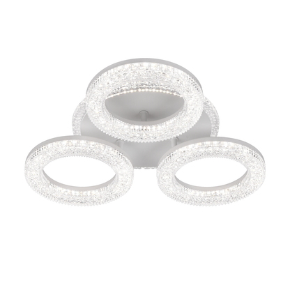 Sigrid LED Chandelier with Remote Control, Dimmable, White, Crystals