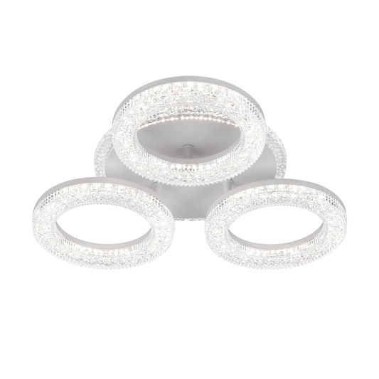 Sigrid LED Chandelier with Remote Control, Dimmable, White, Crystals