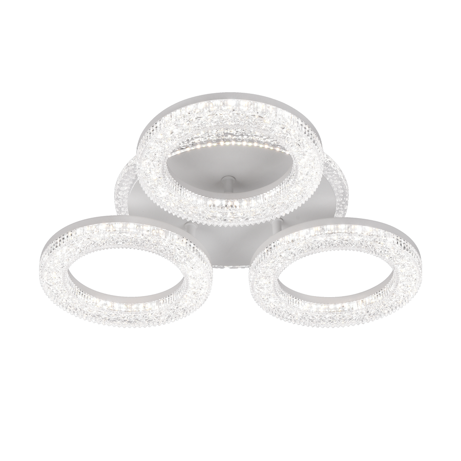 Sigrid LED Chandelier with Remote Control, Dimmable, White, Crystals