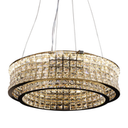LED Chandelier LLC130/1CH, Crystal and Metal, 31W, 1 Circle, Dimmable, Adjustable Height, Cold/Warm/Neutral Light, Luxurious Lighting