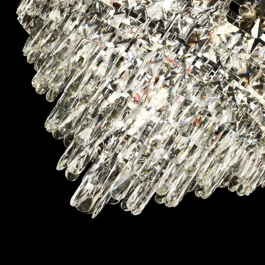 WINDSOR Eleganza Crystal Chandelier 6x E14, Diameter 49cm, Shiny Gold, Adjustable Height