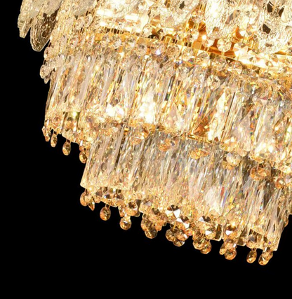 WINDSOR Eleganza Crystal Chandelier 6x E14, Diameter 49cm, Shiny Gold, Adjustable Height