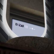 Oval LED Mirror, 50x100cm, Lucia Sensor Marcello, Demister System, Clock & Thermometer, Dimmable