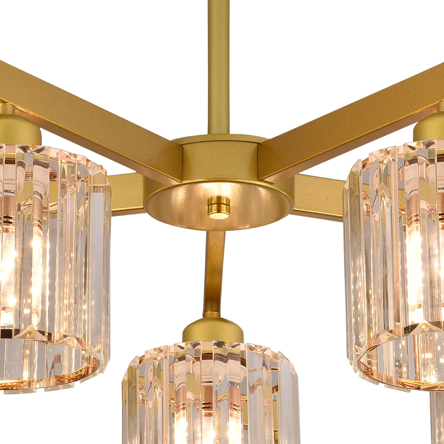 Modern Classic Chandelier LC110/5GD with Crystal, 5xE27, Gold, Metal and Crystal