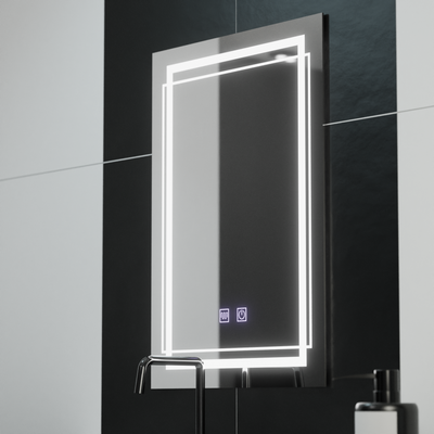 Rectangular LED mirror, 60x80cm, KOVEN Touch, Demister System, Dimmable