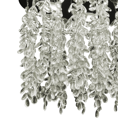 Round Alberian LED chandelier, 20W, cold/hot/neutral light, crystal, glossy chromium