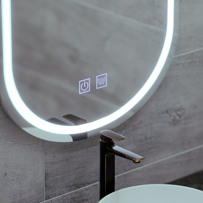 Oval LED mirror 50x80, Velara Touch, Demister System, Dimmable