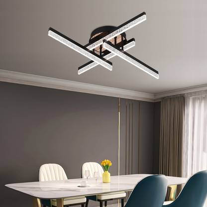 LED Chandelier with Remote Control LT179/4BK, 35W, 4 Elements, Cold/Warm/Neutral Light, Dimmable, Black