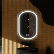 Oval LED mirror, 50x100cm, Velara Touch, Demister System, Dimmable